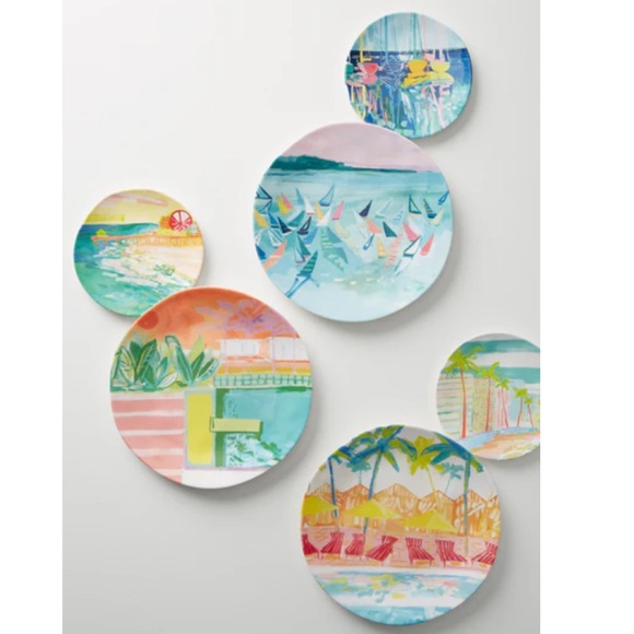 Anthropologie Blakely Made for Anthropologie Tropical Beach Plates Set - Picture 2 of 10